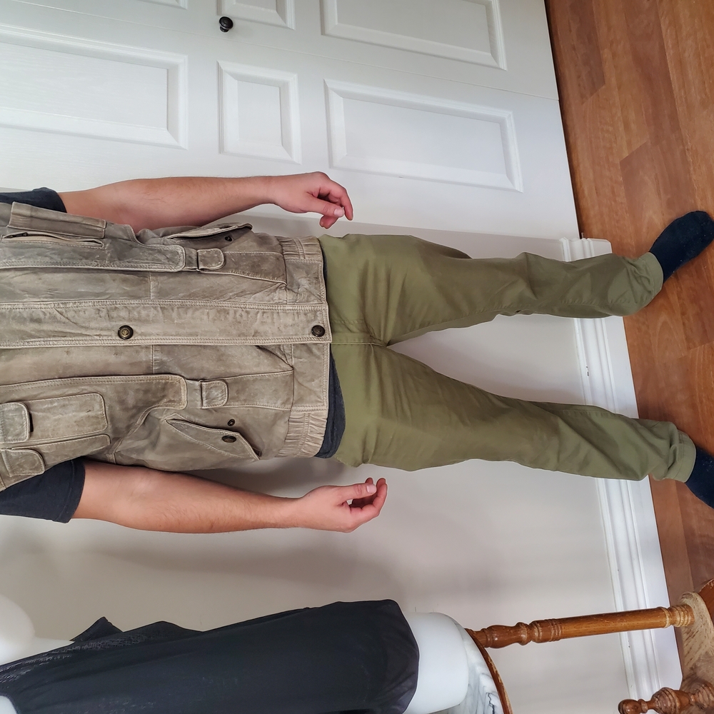 Vintage Canada Leather Men’s Tan Vest S-Medium - Picture 5 of 14
